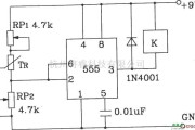 温控电路中的T-121温度传感器构成温度控制电路