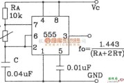 温控电路中的由555与精密温度传感器构成的温度频率变换电路