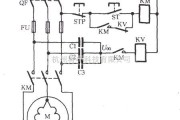 电动机中的△接法电动机断相用电压继电器保护电路图