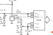 集成电流传感器、变送器中的高精度的电流输出式集成温度传感器AD592配A／D转换器电路图