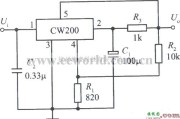 电源电路中的CW200组成的慢启动集成稳压电源