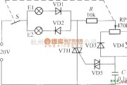 灯光控制中的晶闸管双色调光器的电路(1)
