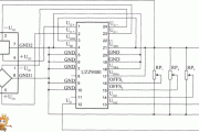 角度传感器信号调理器UZZ9000和磁阻式传感器KMZ41构成的电压输出式角度检测电路图