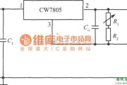 恒流源中的CW7805构成的输出电流可调的恒流源电路图