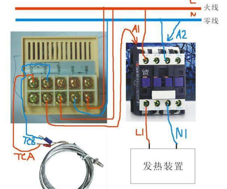 温控器与接触器接线图  第1张