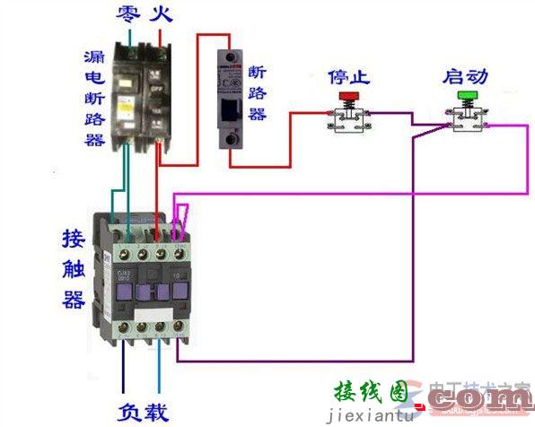 交流接触器的实物接线图_电动机可逆运行控制电路  第6张