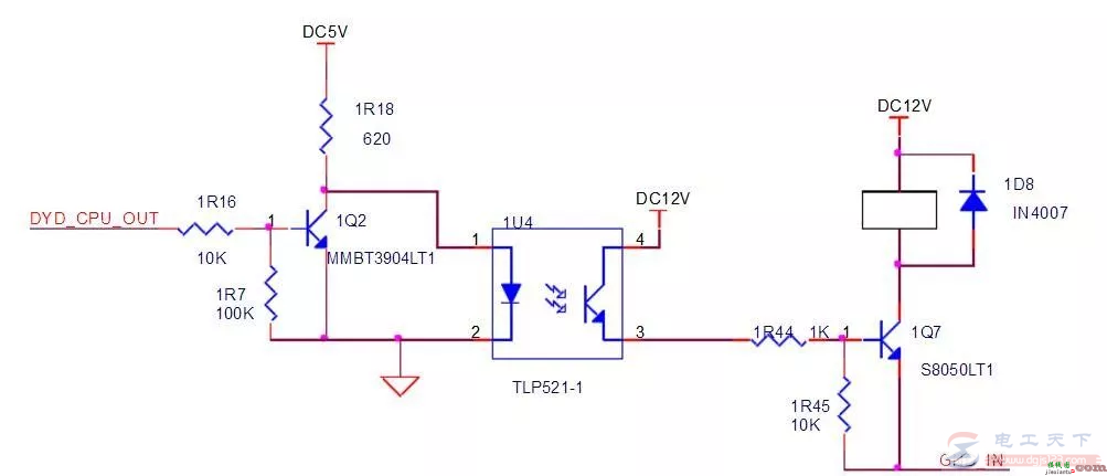 光耦驱动继电器电路图及功能说明  第2张