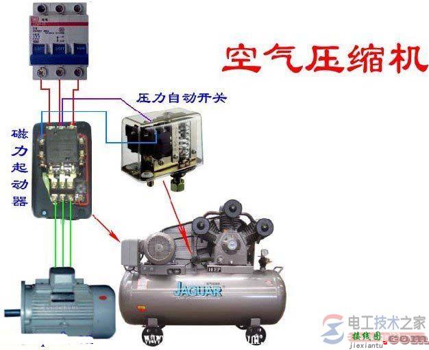 空气压缩机(空压机)电路原理图与接线方法  第1张