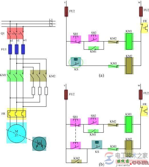 反接制动控制线路电气原理图及接线方式  第1张