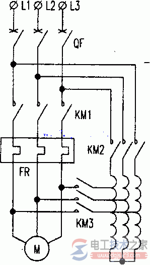 自耦降压启动主回路接线图的二种形式  第1张