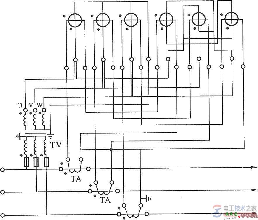 电能表与电压互感器及电流互感器的正确接线图  第1张