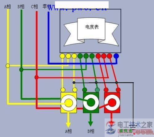 三相四线电表结合电流互感器的接线图  第1张