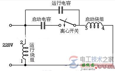 单相电机电容接线图的几种方式  第3张