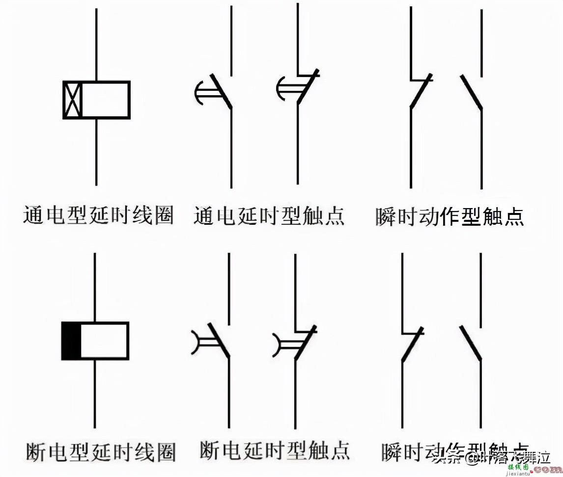 时间继电器在电路中的符号及示意图端子接线  第1张