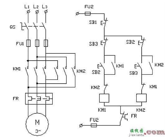 电动机控制电路图实图（双重连锁可逆控制电路/直流电机正反转控制电路/三相异步电动机点动控制电路）  第1张