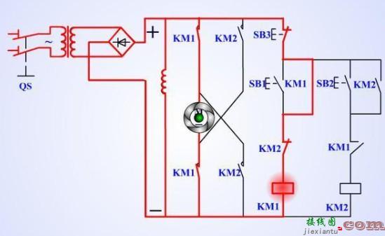 电动机控制电路图实图（双重连锁可逆控制电路/直流电机正反转控制电路/三相异步电动机点动控制电路）  第2张