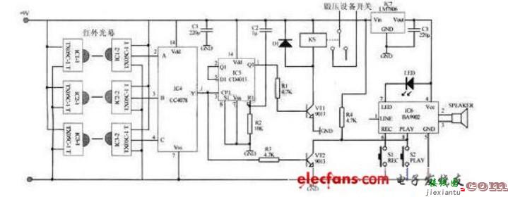 嵌入式电路图怎么看（红外安全保护装置电路/GPIO和门电路/复位电路）  第1张