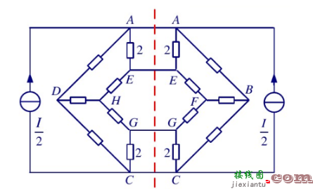 如何通过对称电路的等效变换转化回简单电路  第7张