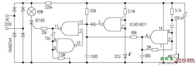 三极管组成的光控开关电路原理图_四款光控开关电路图  第2张