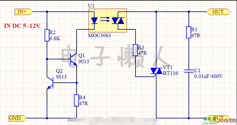 直流和交流固态继电器电路原理图  第4张