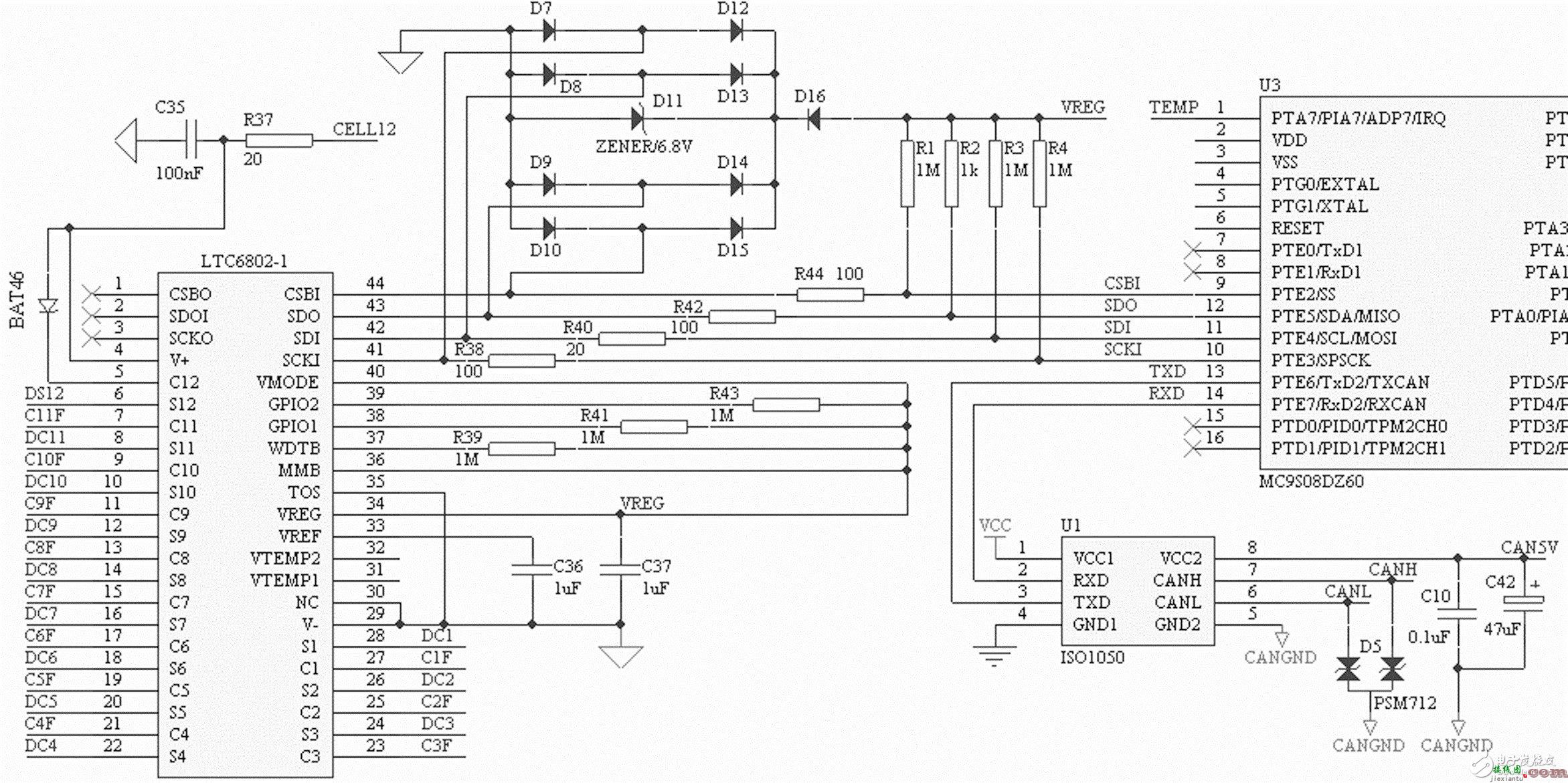 LTC6802与MCU的连接器电路设计详解  第2张