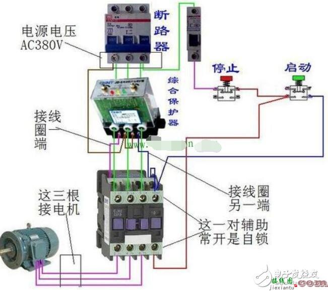 电动机综合保护器和交流接触器接线图  第3张