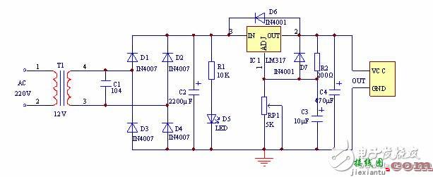 lm317可调实物接线图与lm137可调稳压电路板  第1张