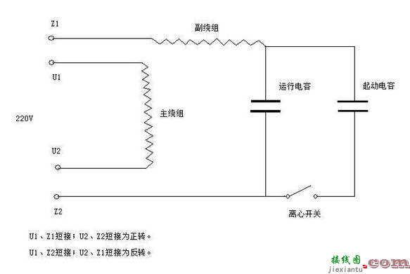 单相电机电容接线图和方法  第2张