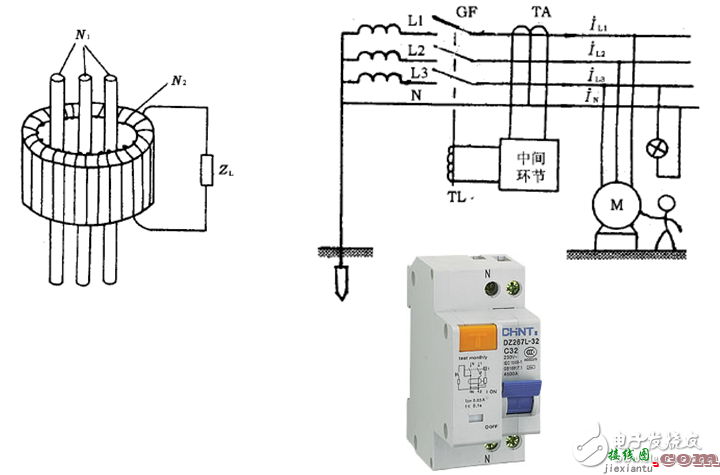 漏电断路器与空气开关的区别_漏电断路器工作原理图_漏电断路器接线图  第2张