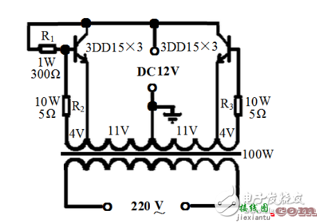 七款升压器12v升220v电路原理图详解  第6张