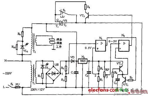 微型点焊机控制电路原理图  第1张