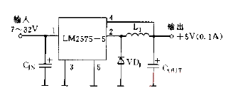 LM2575-5.0降压型开关稳压器基本应用电路图  第1张