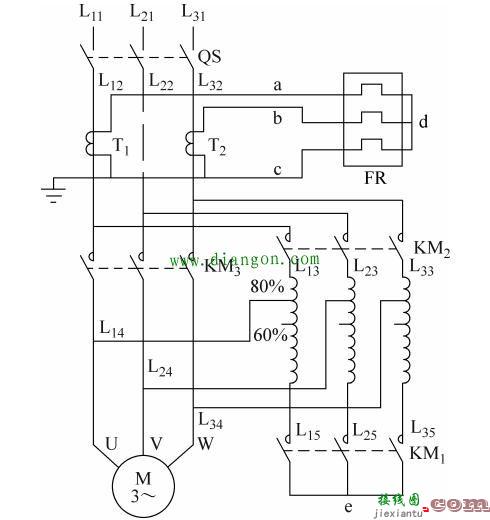 三相异步电动机自耦变压器减压起动控制线路图  第4张