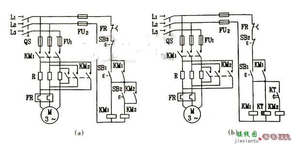 串接电阻降压启动的的控制线路电路图  第1张