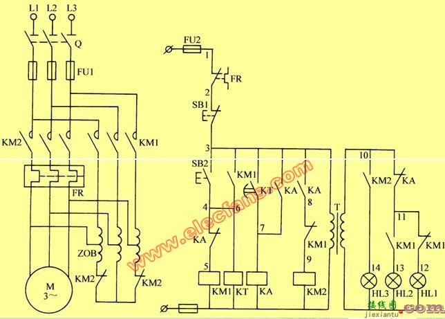 定子串自耦变压器降压启动控制线路(电路图)  第1张