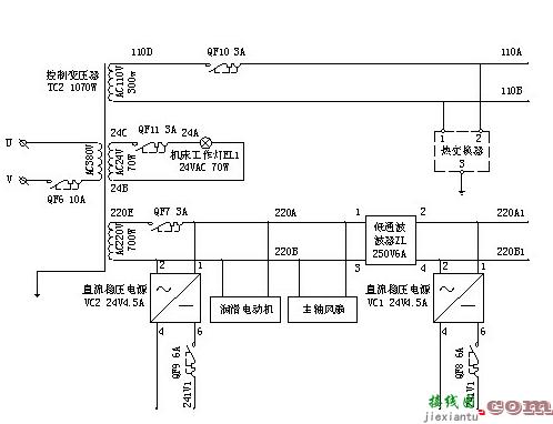 XK714A数控铣床电源控制线电路图  第1张
