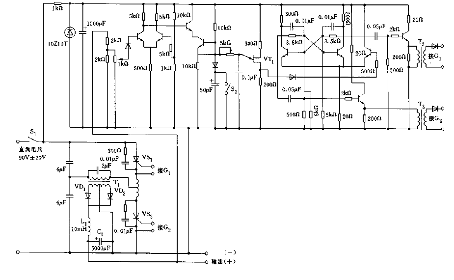 采用晶闸管构成的输出24V,8A的稳压电源电路图  第1张