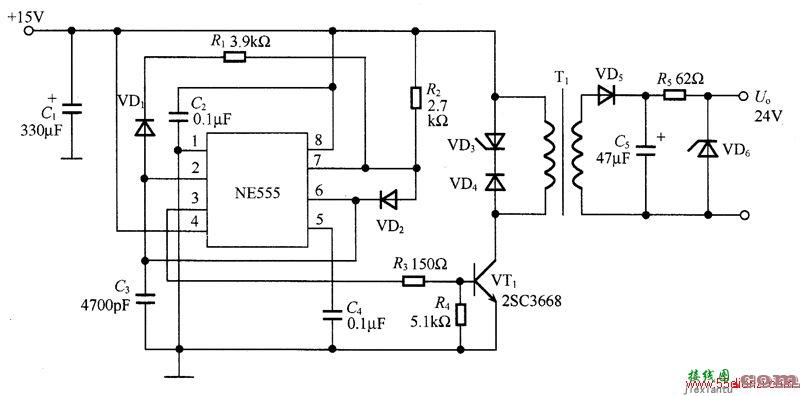 采用NE555构成的隔离型稳压电源图  第1张
