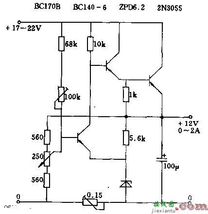 输出电压可调的串联稳压电路图  第1张