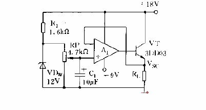 运放构成的串联型稳压电源电路图  第1张