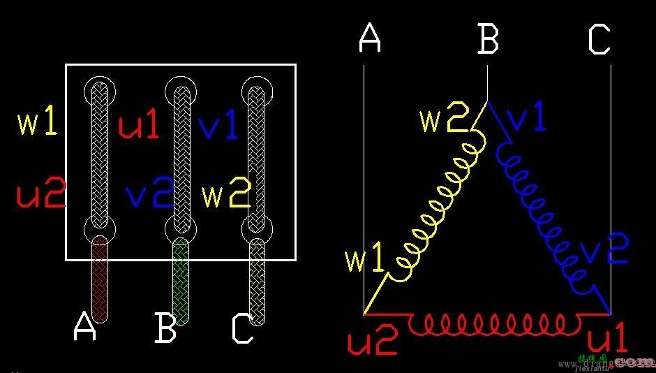 三相电机接线方法_三相交流电机接线方法_三相异步电动机接线图  第3张