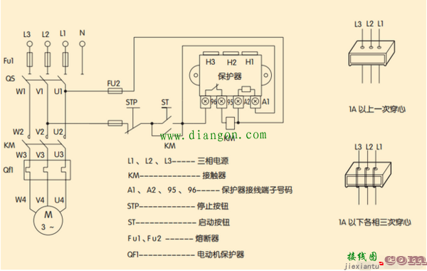 电动机综合保护器和交流接触器接线方法  第2张