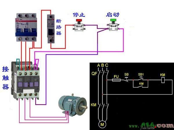 自锁线路图怎么接?电动机电气自锁线路实物接线图  第1张