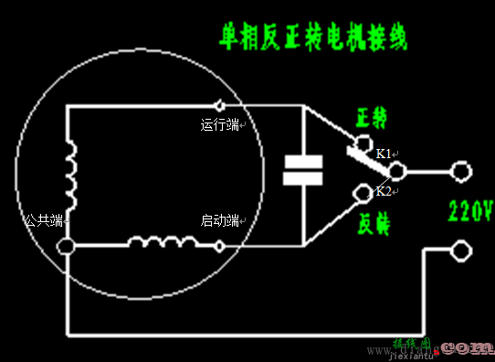 ​单相电机如何捣线改变转向_单相电机正反转接线图  第1张