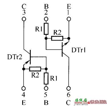 晶体三极管EMD12、UMD12N内部电路图  第1张