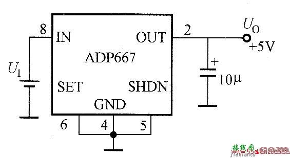 ADP667 5V固定电压输出电路图  第1张