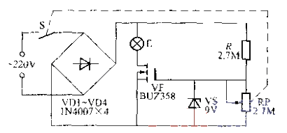 简易V-MOSFET调光灯电路  第1张