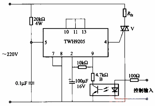 由TWH9205型集成电路组成的过零继电器电路  第1张