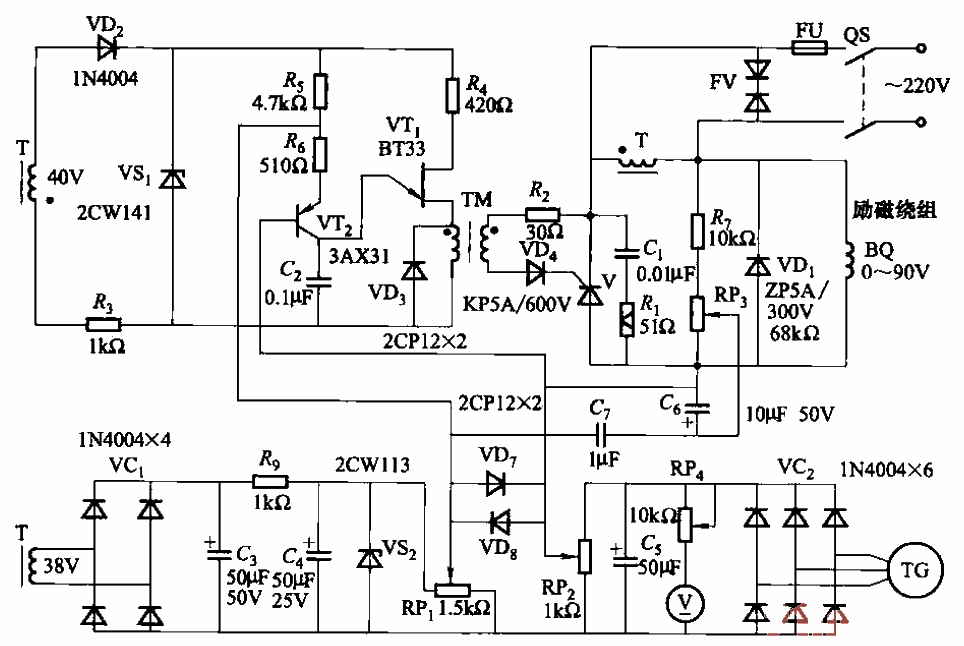 JZT1型滑差电动机晶闸管调速电路  第1张