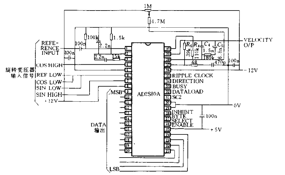 AD2S80A典型连接电路  第1张